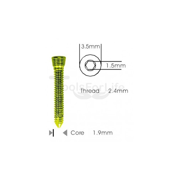  Safety Lock (LCP) Screw 2.4mm - Self Tapping Titanium