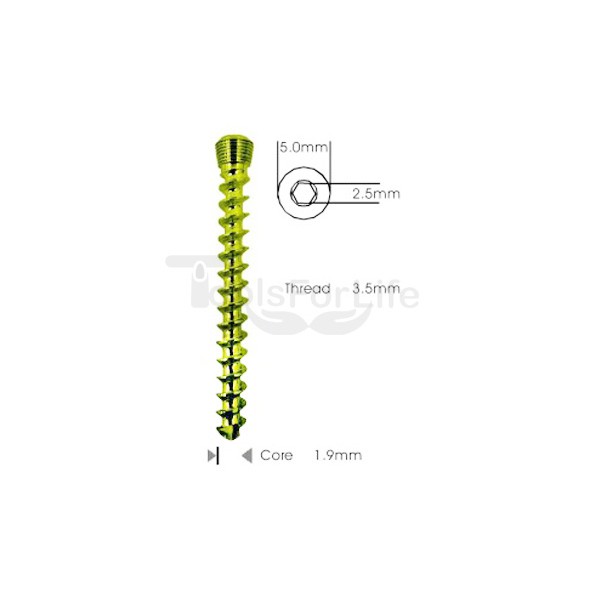  Cancellous Safety Lock (LCP) Screw 3.5mm Self Tapping Titanium